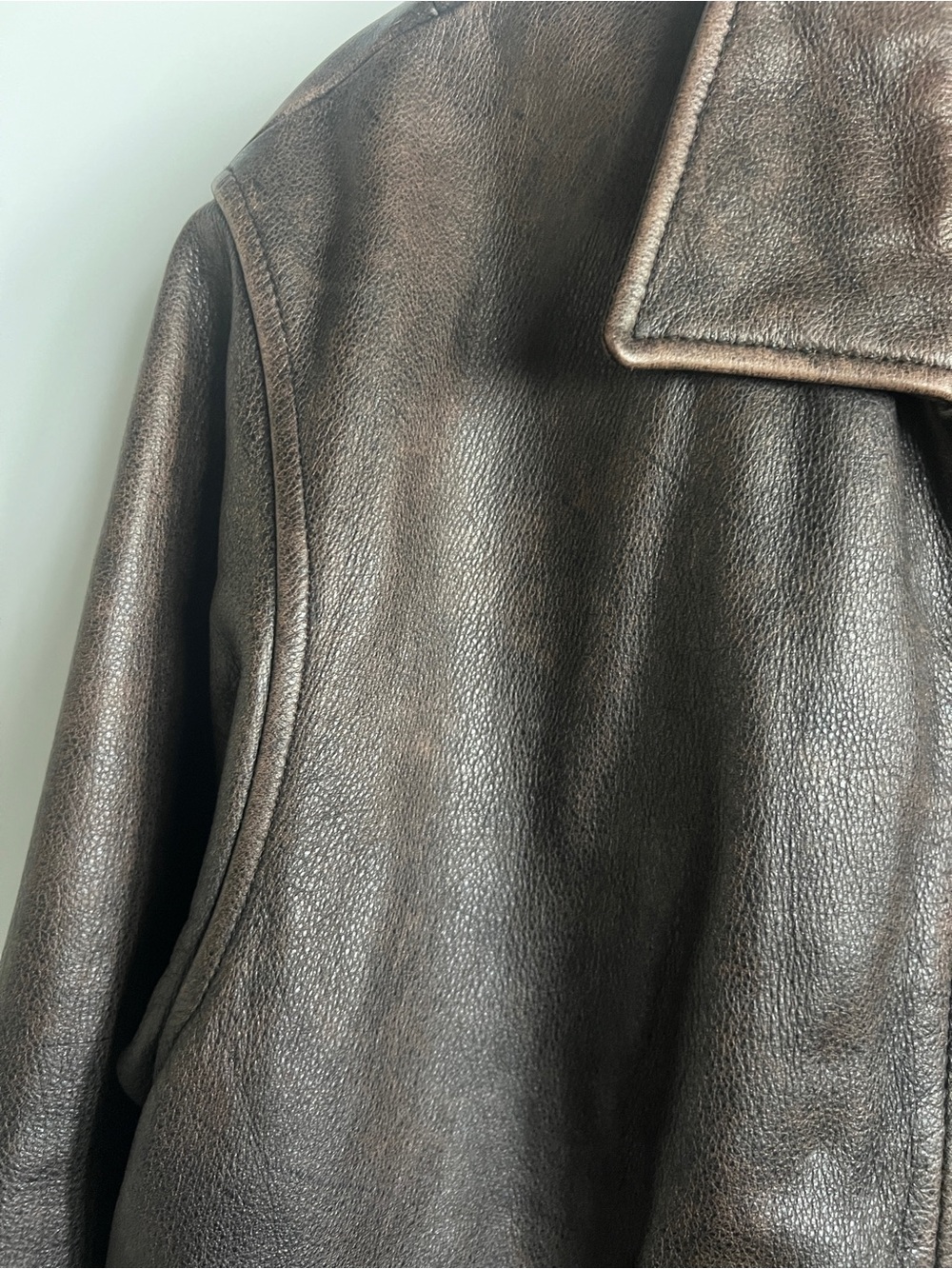 Vintage Eddie Bauer Dark Brown Leather Bomber Jacket - Picture 3 of 7